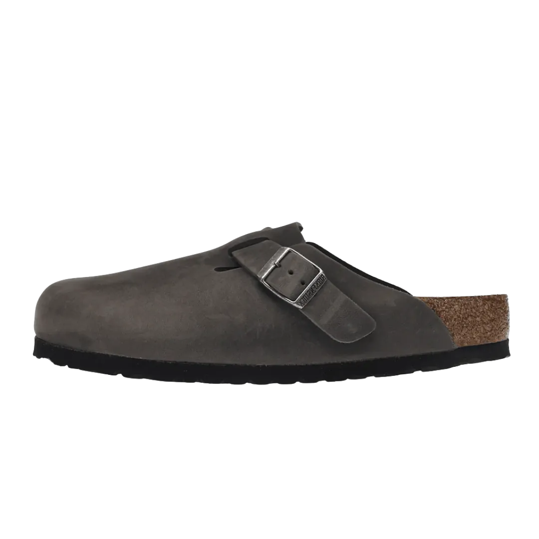 Birkenstock Boston Soft Footbed Oiled Leather Iron Grey