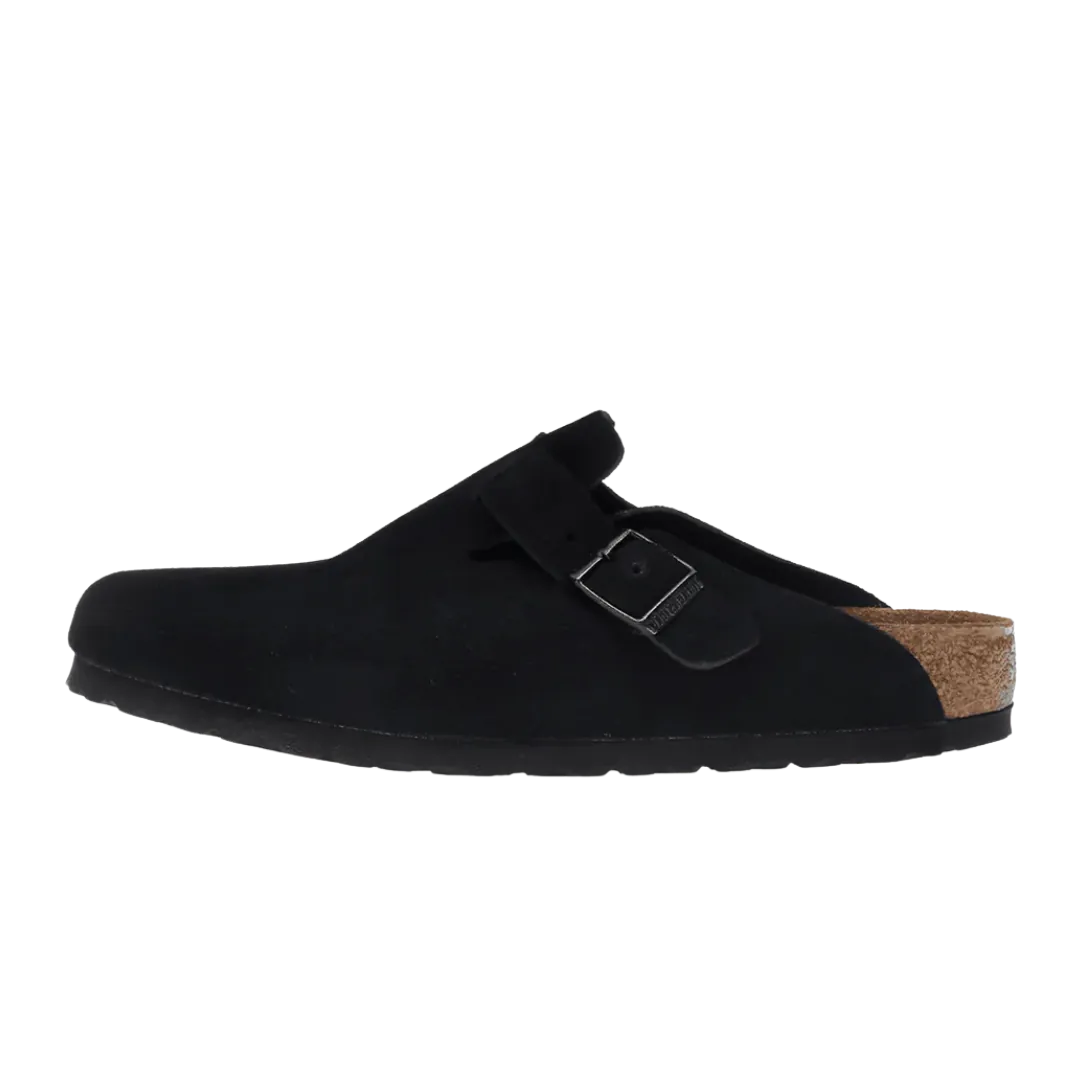 Birkenstock Boston Soft Footbed Suede Black