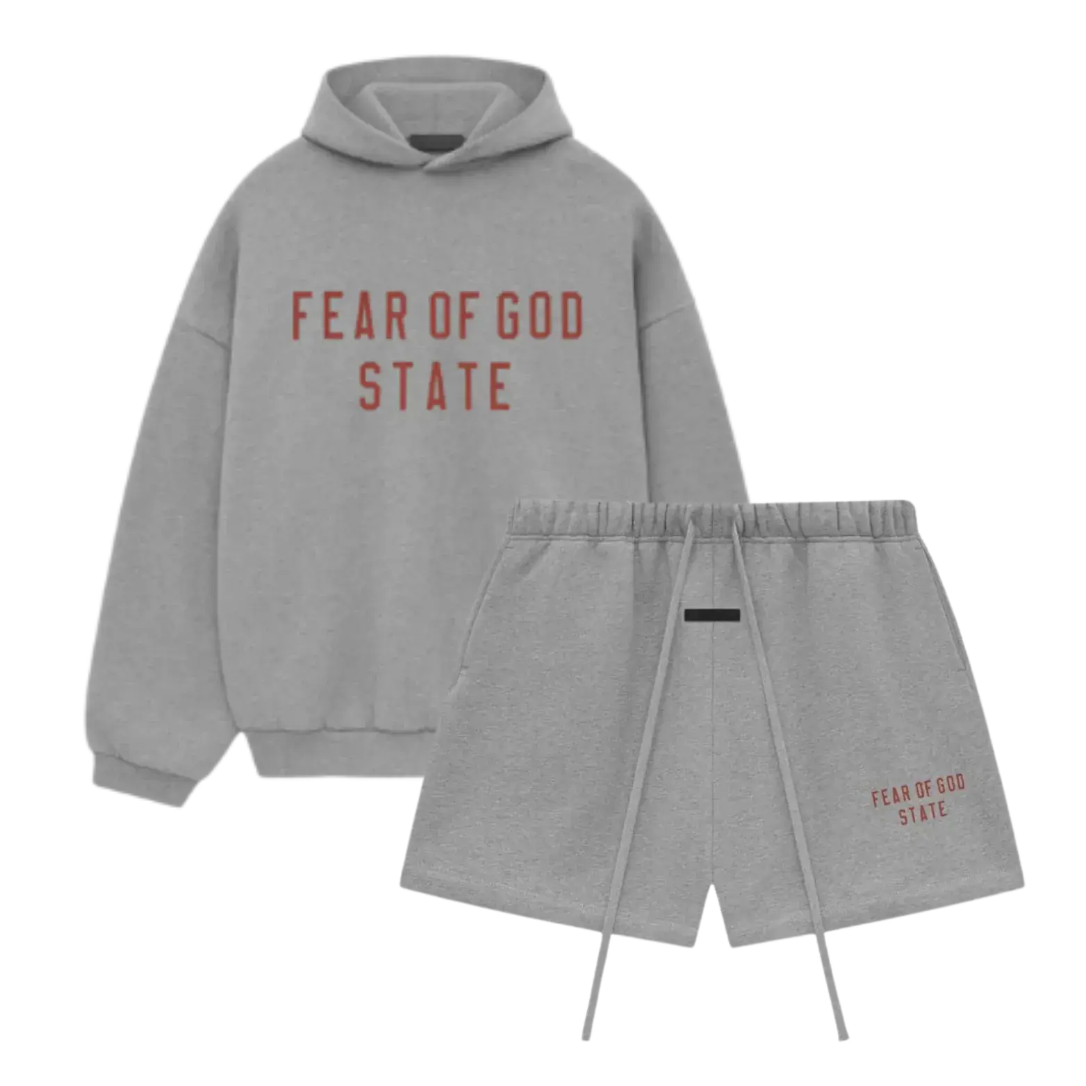 Fear of God Essentials Dark Heather Hoodie + Dark Heather Korte Broek