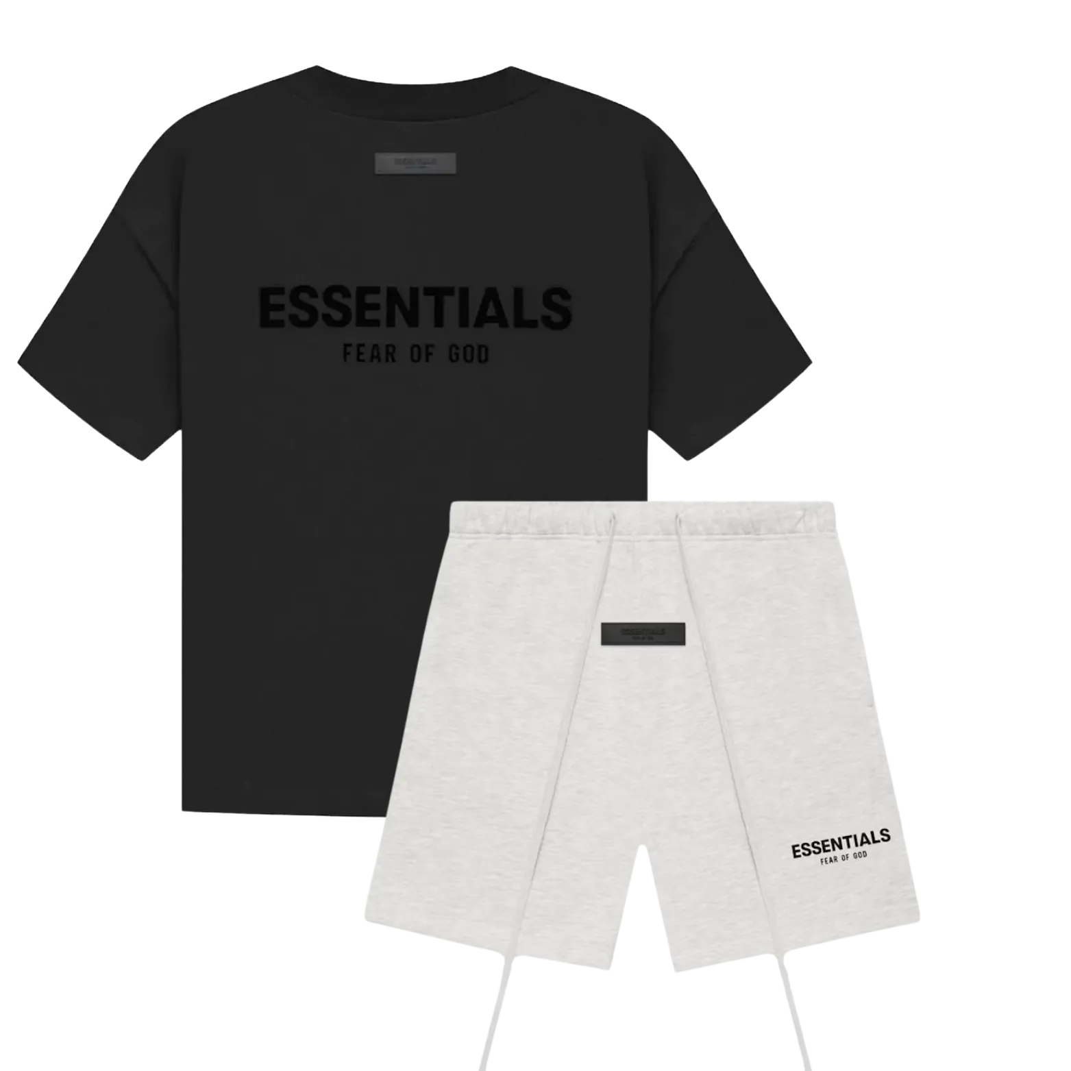 Fear of God Essentials Stretch Limo T-shirt + Light Oatmeal Korte Broek