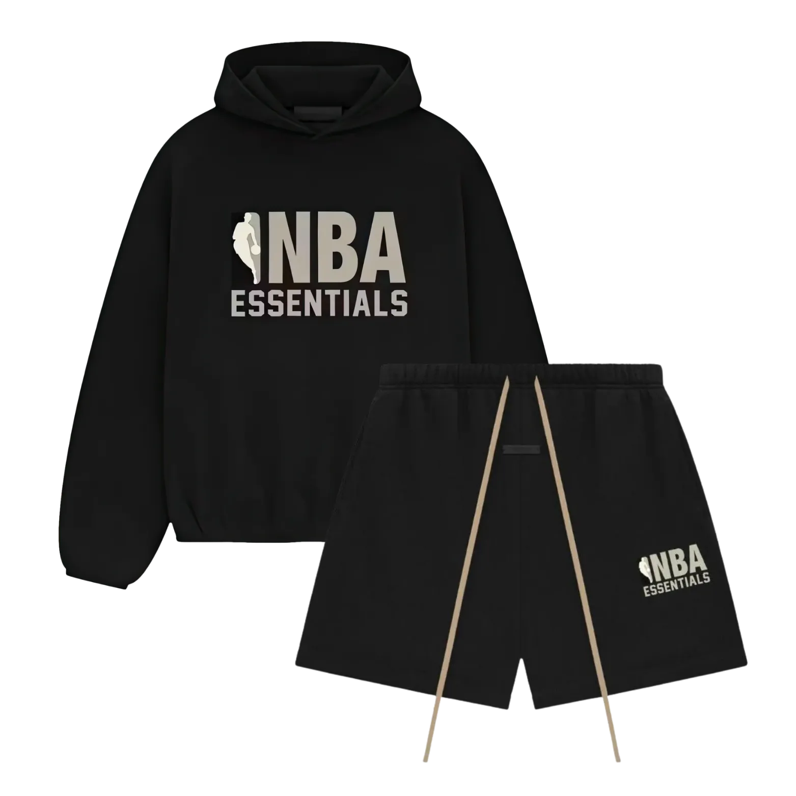 Fear of God Essentials NBA Black Grey Hoodie + NBA Black Grey Korte Broek