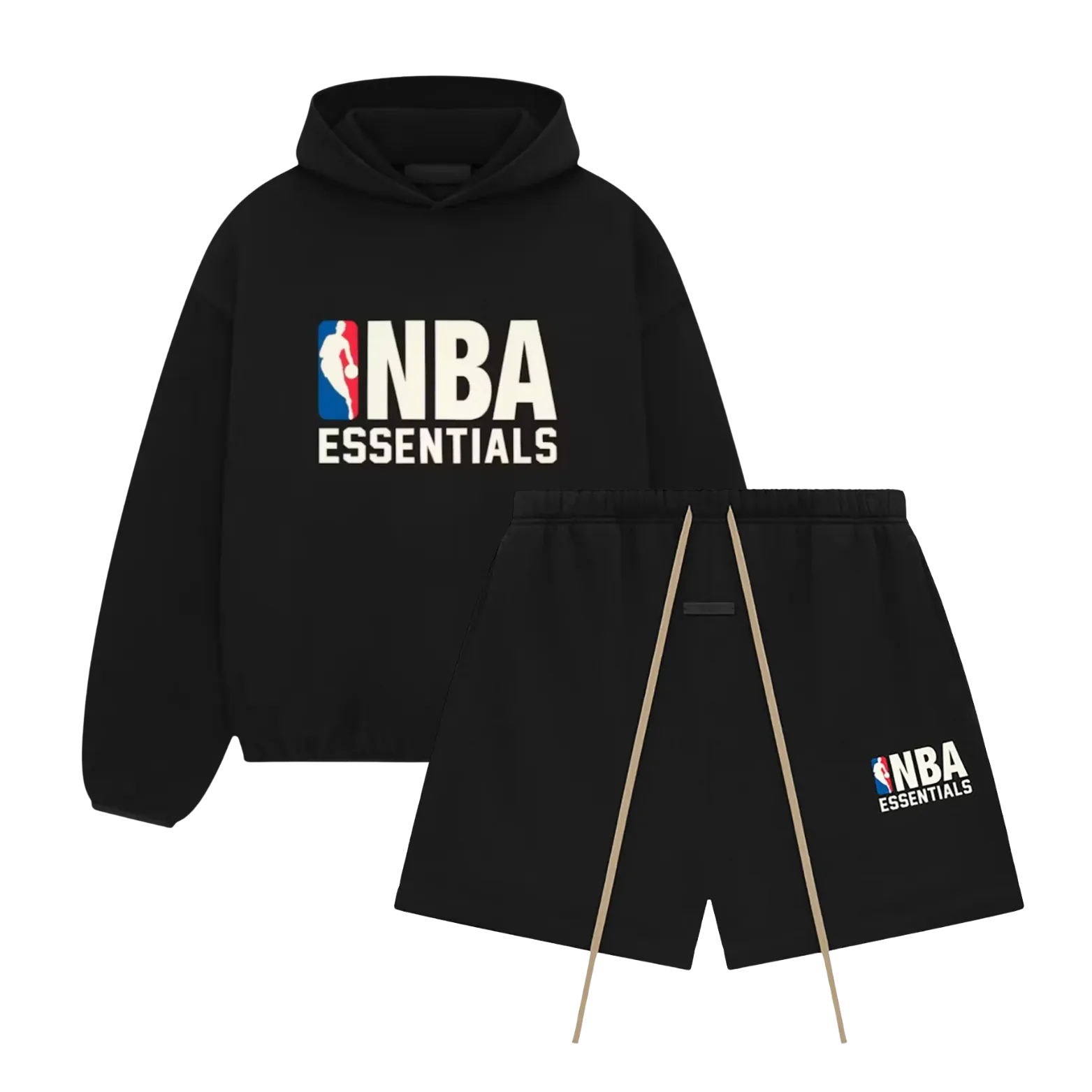 Fear of God Essentials NBA Black White Hoodie + NBA Black White Korte Broek