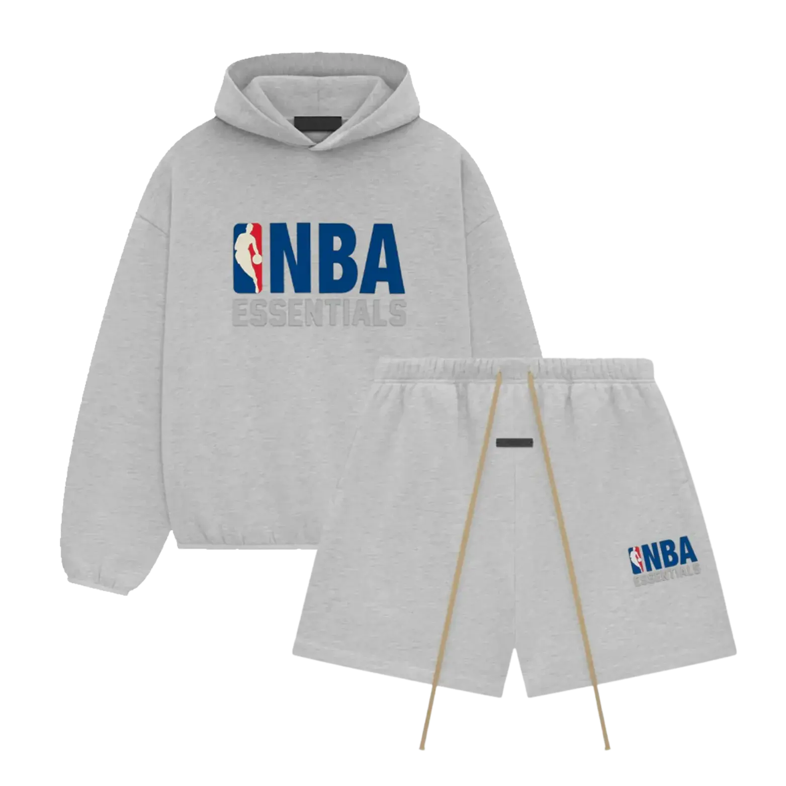Fear of God Essentials NBA Light Heather Hoodie + NBA Light Heather Korte Broek