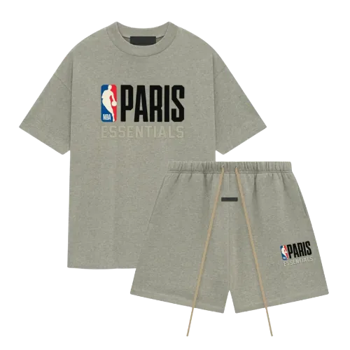Fear of God Essentials NBA Paris Warm Heather Summer Set