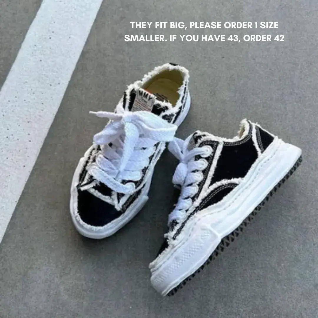 Maison Mihara Yasuhiro Peterson OG Sole Canvas Low Frayed Black