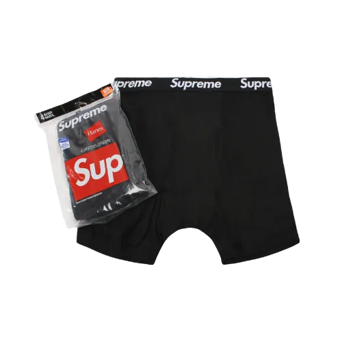 Supreme Hanes Boxer Briefs (4 Pack) Black