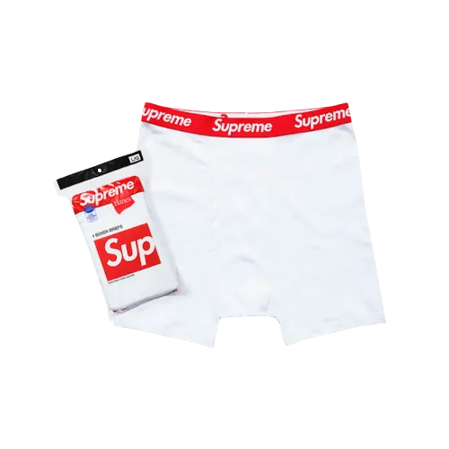 Supreme Hanes Boxer Briefs (4 Pack) White