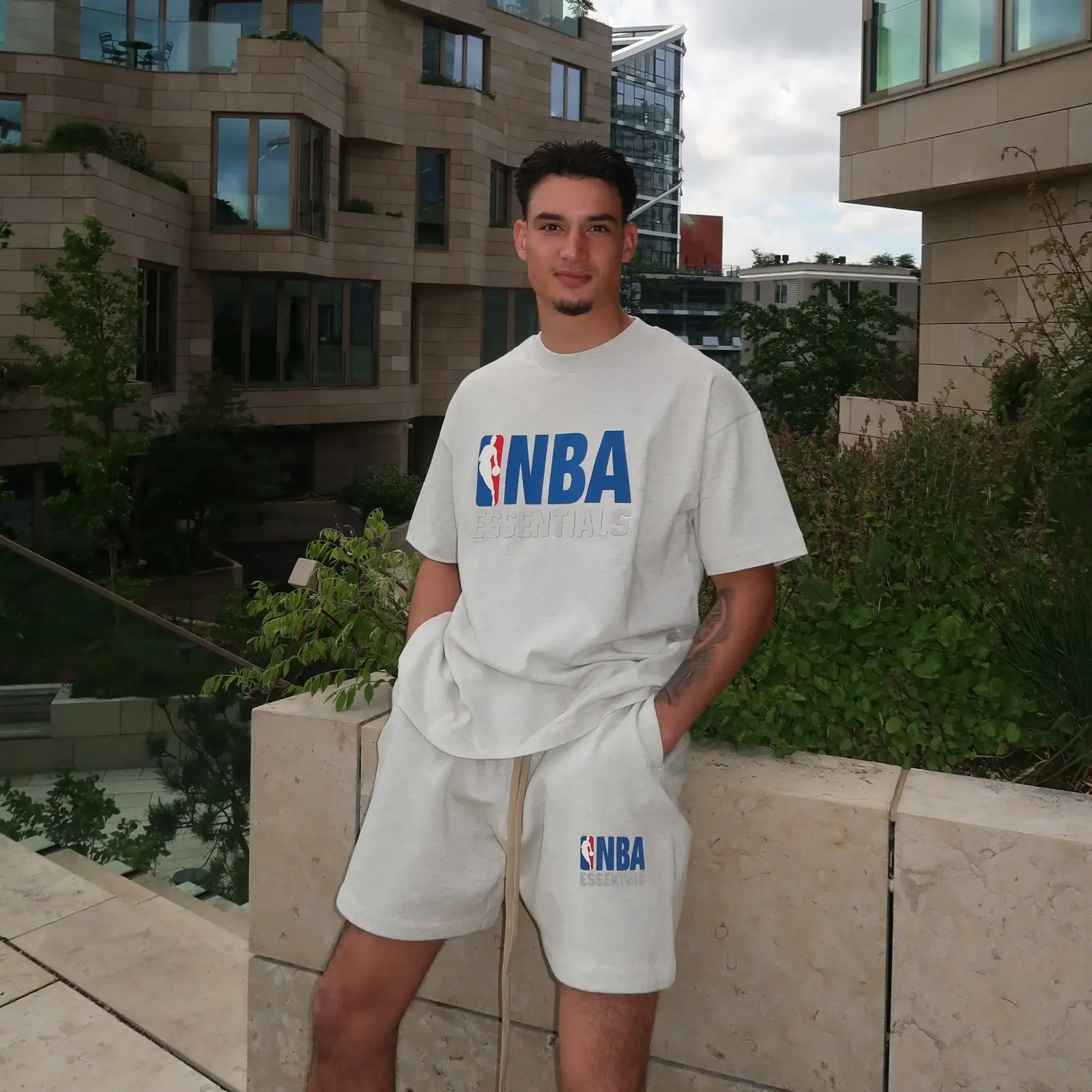 Fear of God Essentials NBA Light Heather Summer Set