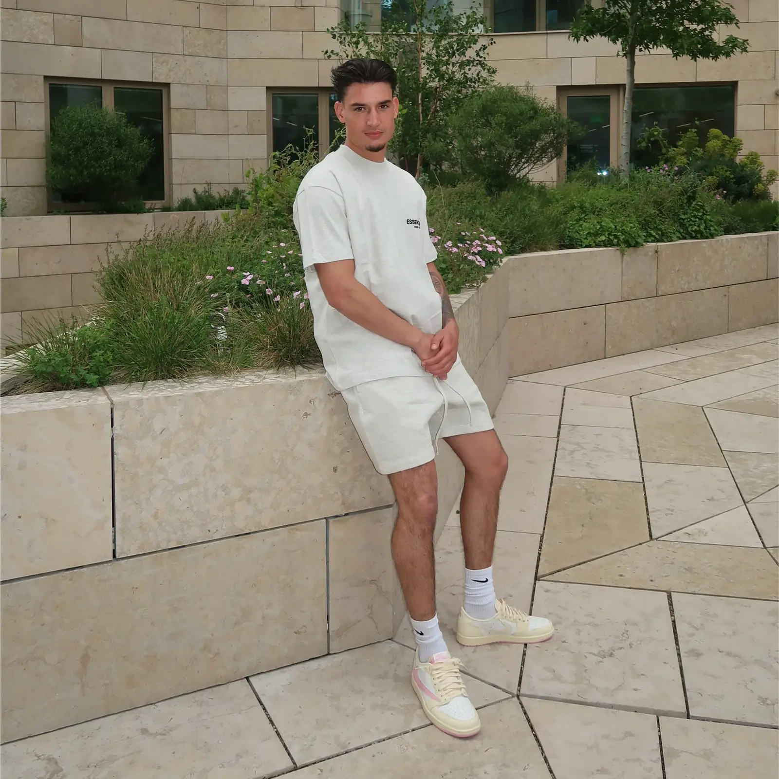 Fear of God Essentials Light Oatmeal Summer set